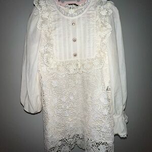 Vintage Lace Dress with Floral Accents